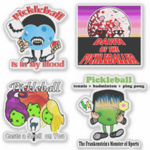 Adesivo Monstros do Pickleball Bruxas Vampiras Zumbis
