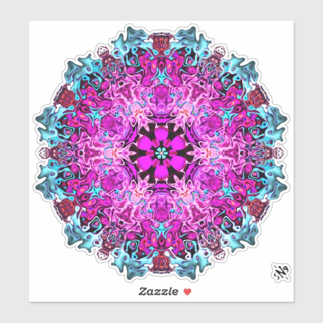 Adesivo Monstros e uma flor (padrão abstrato) v1.1 (Folha)