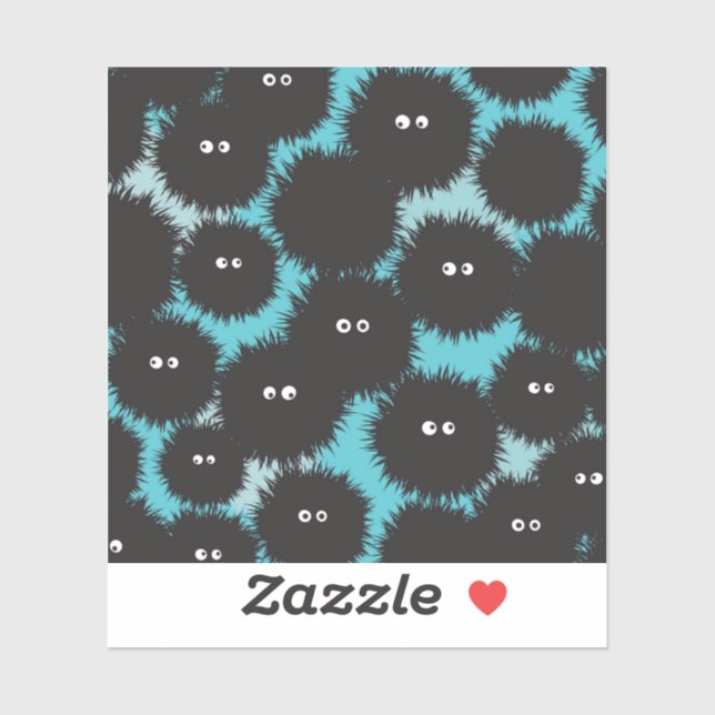 Adesivo Monstros engraçados e pretos (Folha)