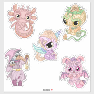 Adesivo Monstros fofos Chibi de Halloween - desenhados à m
