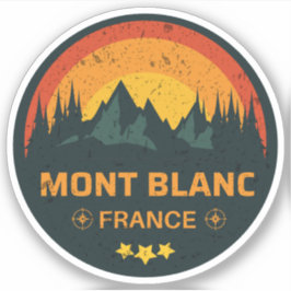 Adesivo Mont Blanc caminhada aventura francesa- Monte Bian