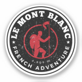 Adesivo Mont Blanc caminhada aventura francesa- Monte Bian