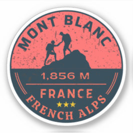 Adesivo Mont Blanc caminhada aventura francesa- Monte Bian