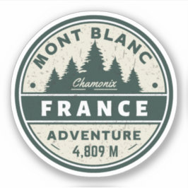Adesivo Mont Blanc caminhada aventura francesa- Monte Bian
