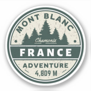 Adesivo Mont Blanc caminhada aventura francesa- Monte Bian