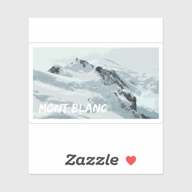 Adesivo Mont Blanc Mountain Peak, França (Folha)