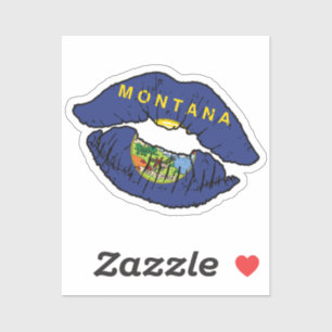 Adesivo Montana Montanan Lipstick Love Flag