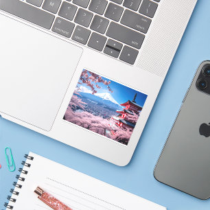 Adesivo Montanha de Fuji pintada na estação florescente de