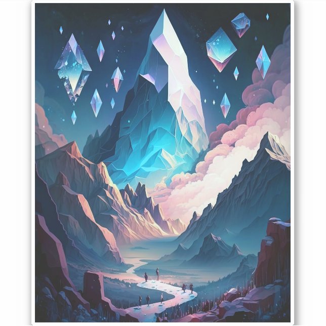 Adesivo Montanha De Uma Paisagem Cristal Fantasia (Frente)