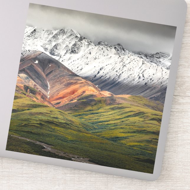 Adesivo Montanha policromática, Denali NP, Alasca (Detalhe)
