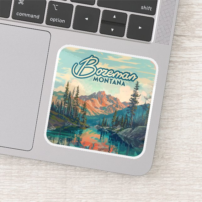 Adesivo Montanhas Rochosas Bozeman Montana Vintage (Detalhe)