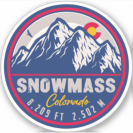 Adesivo Montanhas Snowmass Colorado Vintage Ski Souvenirs