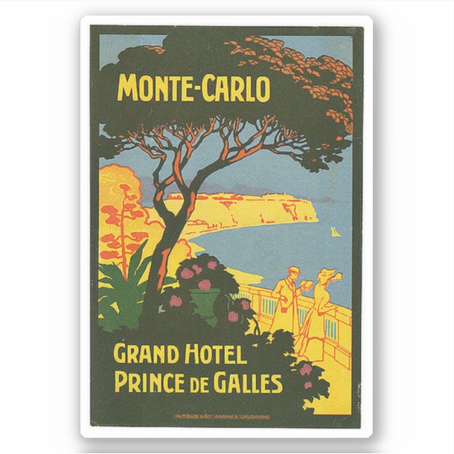 Adesivo Monte-Carlo Grande Hotel Prince de Galles (Frente)
