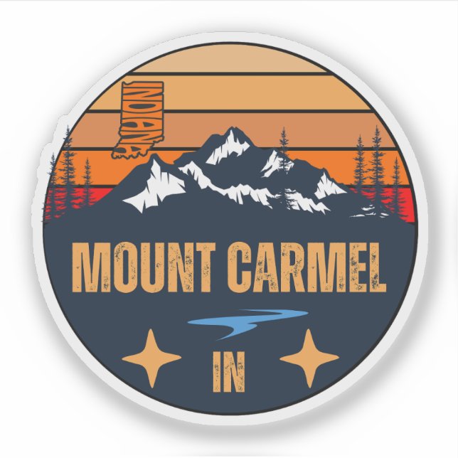 Adesivo Monte Carmelo, Indiana (Frente)