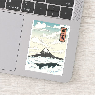 Adesivo Monte Fuji Japão bloco de arte.