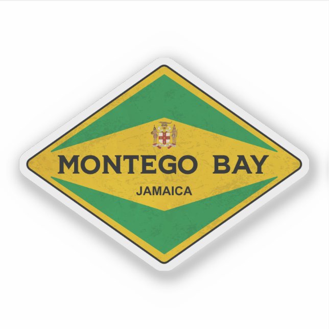 Adesivo Montego Bay Jamaica Vintage (Frente)
