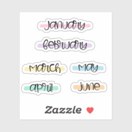 Adesivo Month Name Headers -Highlight- (Jan to June) 