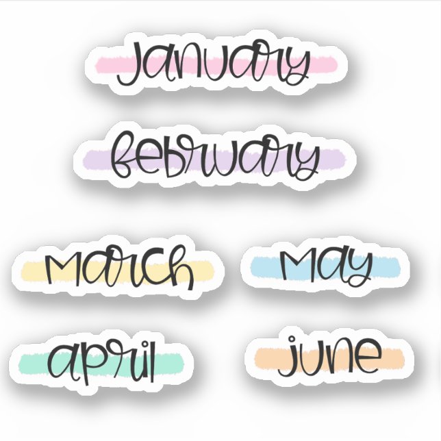 Adesivo Month Name Headers -Highlight- (Jan to June)  (Frente)