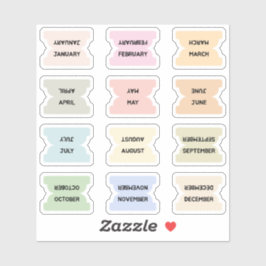 Adesivo Monthly Index Tabs Bullet Journal Dividers 