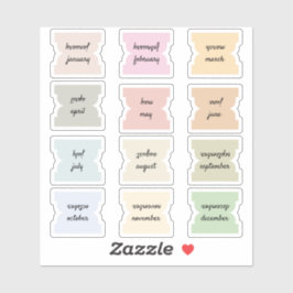 Adesivo Monthly Script Index Tabs Journal Divider Marks 