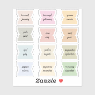 Adesivo Monthly Script Index Tabs Journal Divider Marks