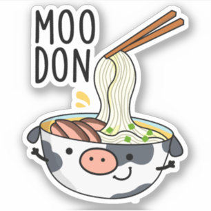 Adesivo Moo-don Funny Udon Pun