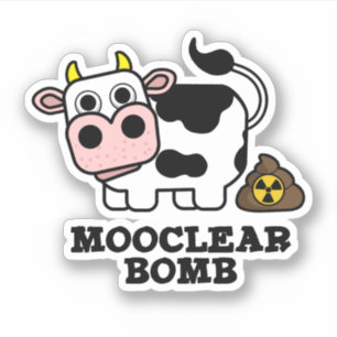 Adesivo Mooclear Bomba Funny Cow Pun