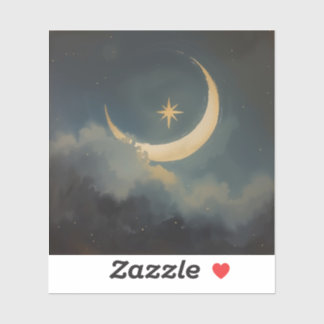 Adesivo Moon Cradling a Star 🌌🎨