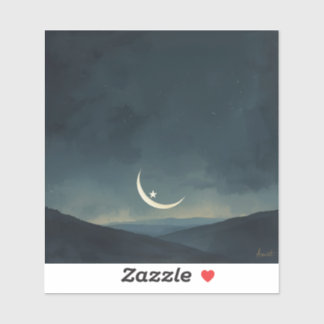 Adesivo Moon Cradling a Star 🌌🎨