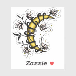 Adesivo Moon Crescente Embalada Em Estilo De Tatuagem De F