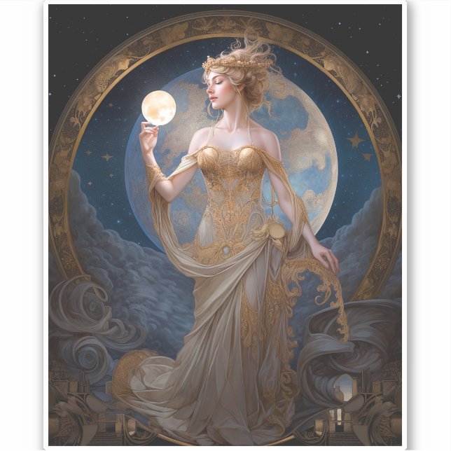 Adesivo Moon Goddese Queen Fantasy Art (Frente)