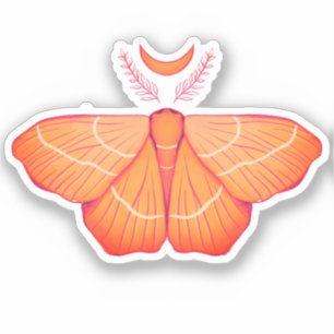 Adesivo Moon Moth Witchy Night Art - Ilustração Mágica