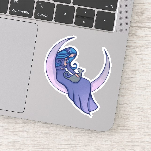 Adesivo Moon Witch MoonChild Pagan Wicca Art (Detalhe)