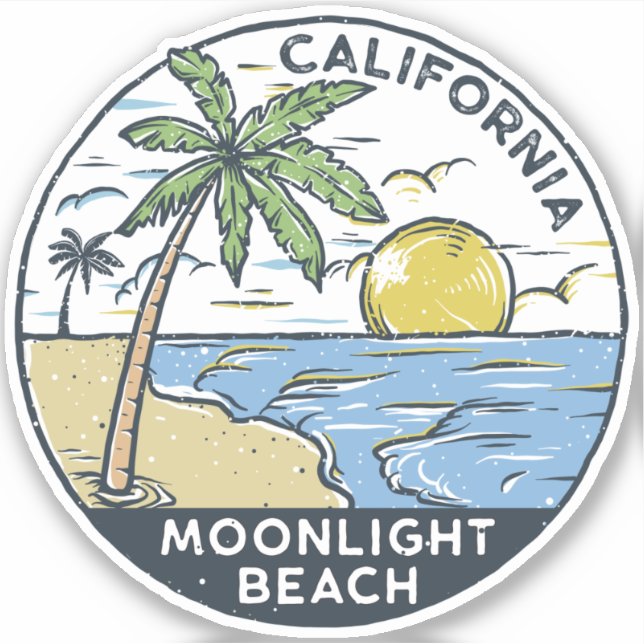 Adesivo Moonlight Beach San Diego California (Frente)