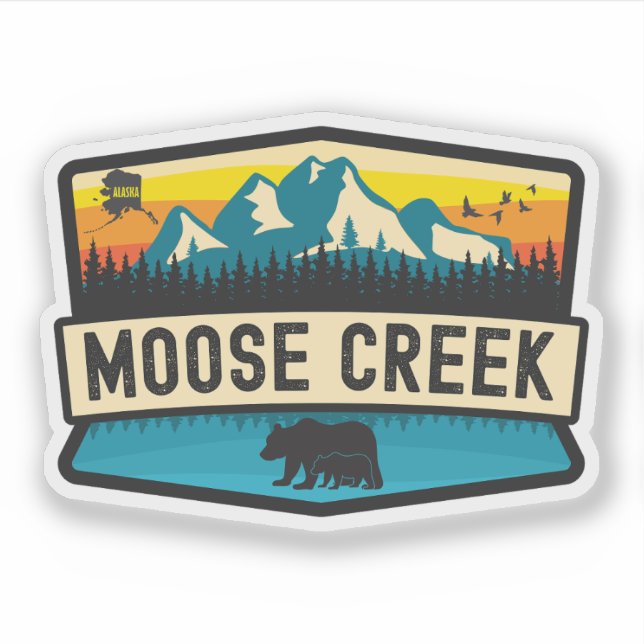 Adesivo Moose Creek, Alasca (Frente)