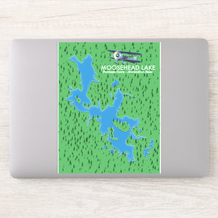 Adesivo Moosehead Lake,Piscataquis County map Sticker