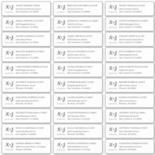 Adesivo Morada de Convidado de Casamento de Monograma Simp