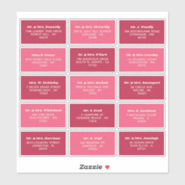 Adesivo Morada de Convidado Individual de Casamento Retro 