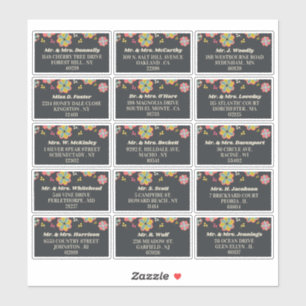 Adesivo Morada de Convidado Individual de Casamento Retro