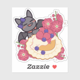 Adesivo Morcego Kawaii e Tarta de Frutas Pastel