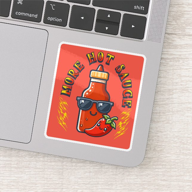 Adesivo More Hot Sauce Spicy Food Lover Kawaii (Detalhe)