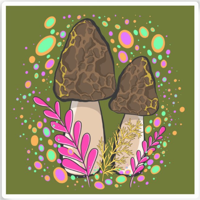 Adesivo Morel Mushroom Vinyl Sticker (Frente)