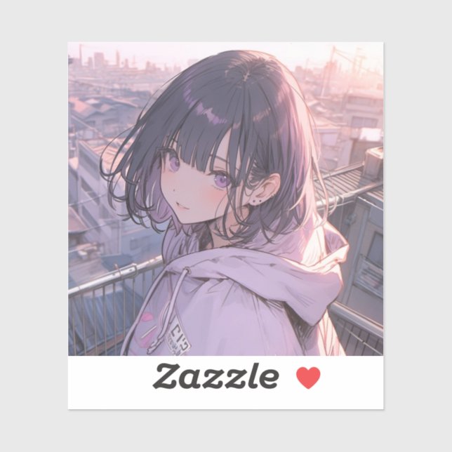 Adesivo Mornig with you | 東京娘 GenerartiveAI シール (Folha)