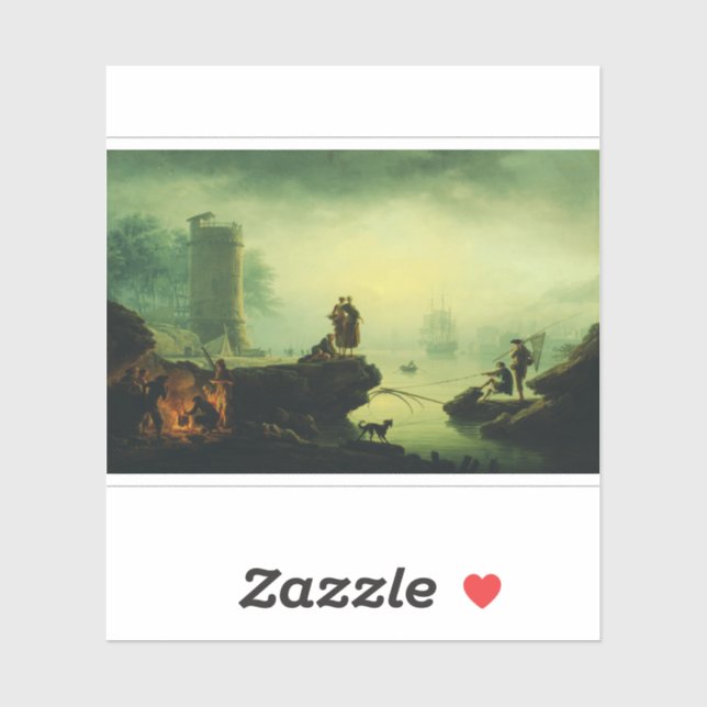 Adesivo Morning Fog at sea by Joseph Vernet  (Folha)