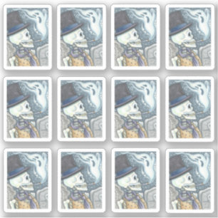 Adesivo Morto ESQUELETON FUMAR FANTASIA EM CEMETERIA