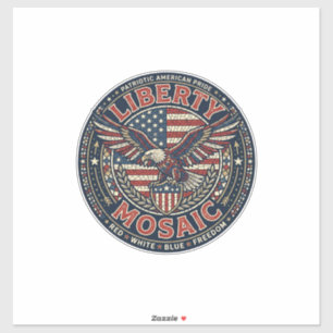 Adesivo Mosaico Liberty Patriótico Mosaico Patriótico Vint