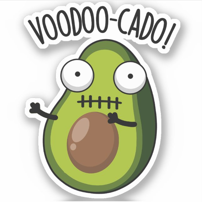 Adesivo Mosquito Voodoo Engraçado Avocado Pun (Frente)