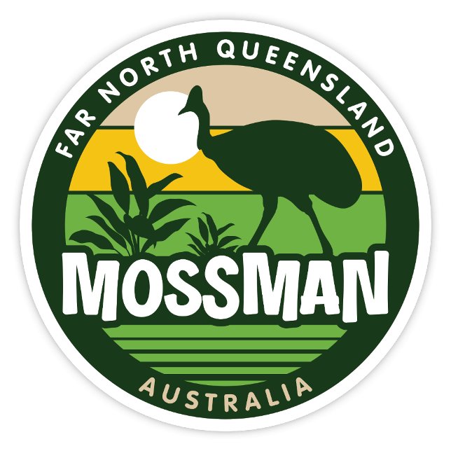 Adesivo Mossman, Queensland Australia Sticker (Mossman Far North Queensland, Australia Retro Round Sticker)