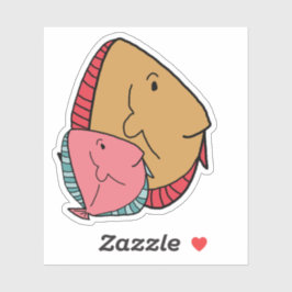 Adesivo Mostarda e peixes cor-de-rosa