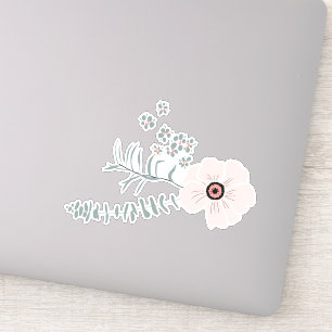 Adesivo Motif Floral Branca de Cinzas Rosa